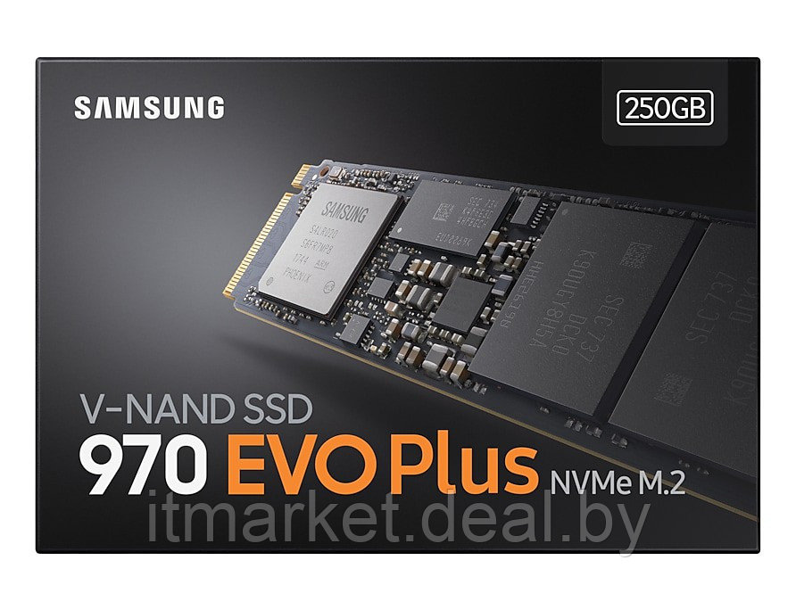 Жесткий диск SSD 250Gb Samsung 970 EVO Plus (MZ-V7S250BW) (M.2 PCI-Express Gen3 x4, 3500/2300Mb/s) - фото 6 - id-p208974166