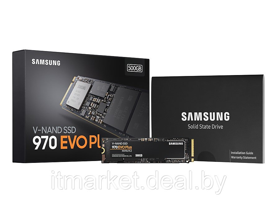 Жесткий диск SSD 500Gb Samsung 970 Evo Plus (MZ-V7S500BW) (PCI Express, M.2, 3500/3200Mb/s) - фото 1 - id-p208974189