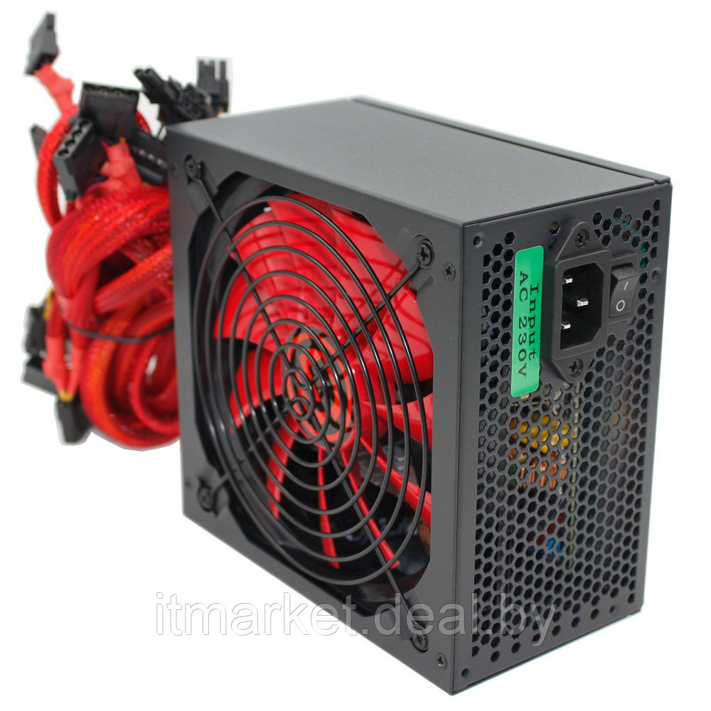 Блок питания 800W GINZZU PC800 ATX 2.3 140mm(red) (OVP/UVP/OPP/SCP/SIP) 80+ (КПД>80%) APFC - фото 4 - id-p208974196