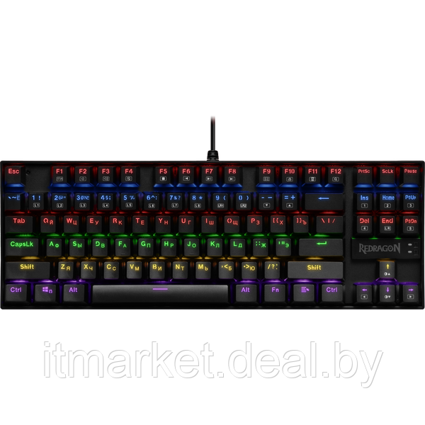 Клавиатура Redragon Kumara Rainbow (74882) (Механическая, OUTEMU+BLUE, RGB, 87 клавиш, USB) - фото 1 - id-p208979130