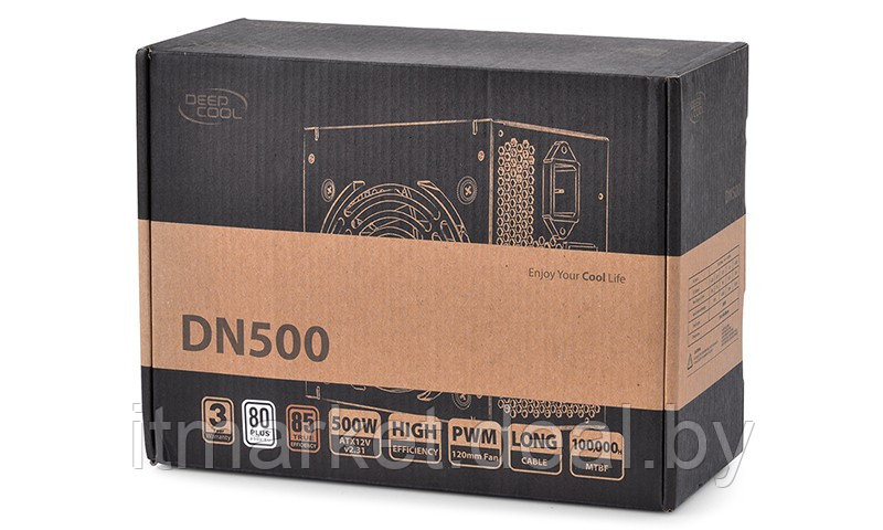 Блок питания 500W Deepcool DN500 (120mm, 24+8pin, 2x6/8pin, 3xMolex, 5xSATA, aPFC) - фото 1 - id-p208973262