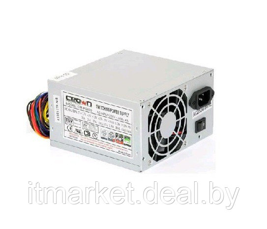 Блок питания 400W Crown Micro CM-PS400W (80mm, 24+4pin, 3 Molex, 2 SATA) - фото 1 - id-p208973282