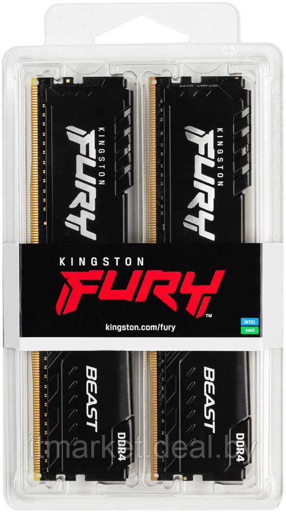 Модуль памяти 32Gb (2*16Gb) Kingston FURY Beast (KF436C18BBK2/32) - фото 4 - id-p208985122