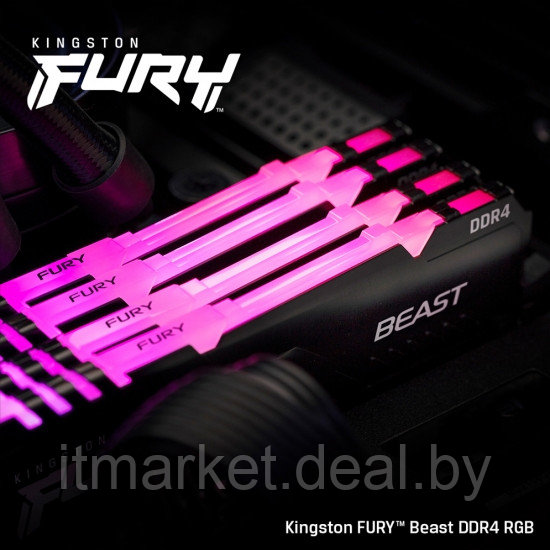 Модуль памяти 16Gb Kingston FURY Beast RGB (KF436C18BBA/16) - фото 4 - id-p208985125