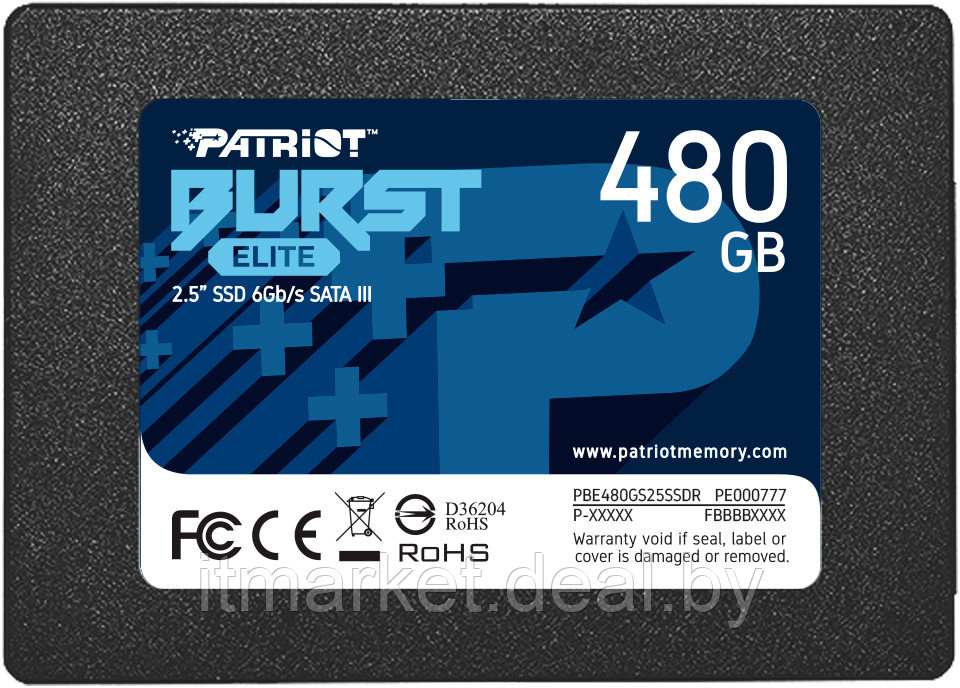 Жесткий диск SSD 480Gb Patriot Burst Elite (PBE480GS25SSDR) - фото 1 - id-p208982132