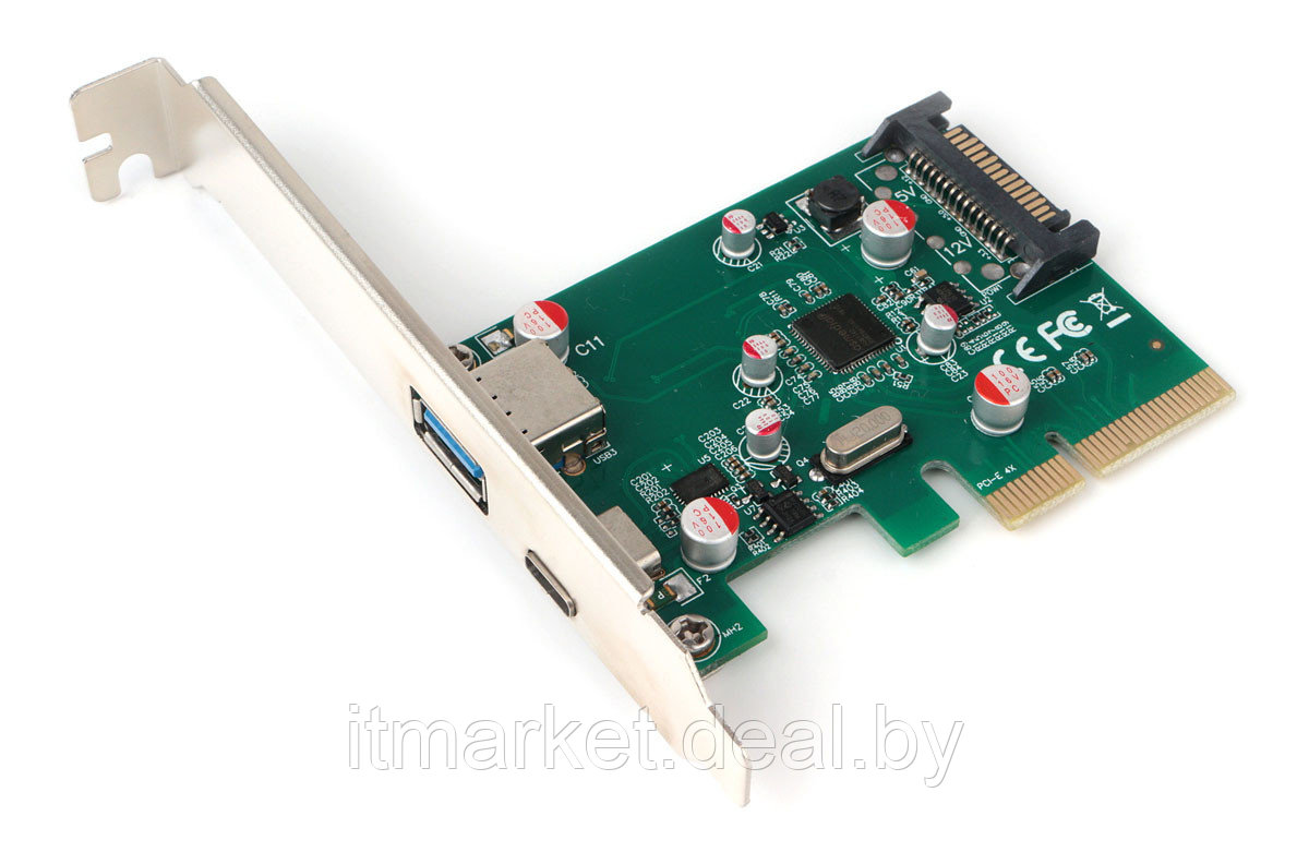 Контроллер Gembird SPCR-02 (USB 3.0 Type-A + USB Type-C, питание - SATA) - фото 1 - id-p208990154