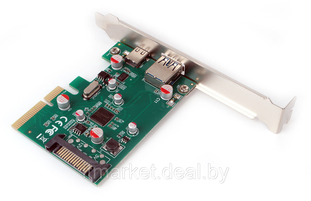 Контроллер Gembird SPCR-02 (USB 3.0 Type-A + USB Type-C, питание - SATA) - фото 2 - id-p208990154