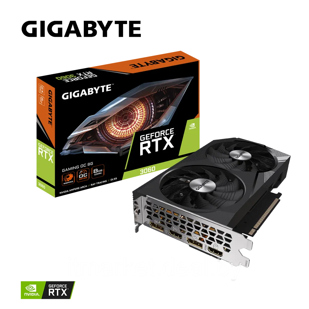 Видеокарта Gigabyte RTX 3060 GAMING OC 8G (GV-N3060GAMING OC-8GD) - фото 1 - id-p208991166