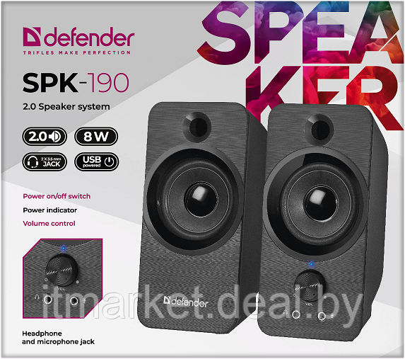 Колонки Defender SPK-190 Black (65190) - фото 4 - id-p208979310