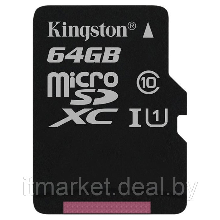 Карта памяти 64Gb Kingston microSDXC Class10 UHS-I U1 (SDC10G2/64GBSP) - фото 2 - id-p208973450