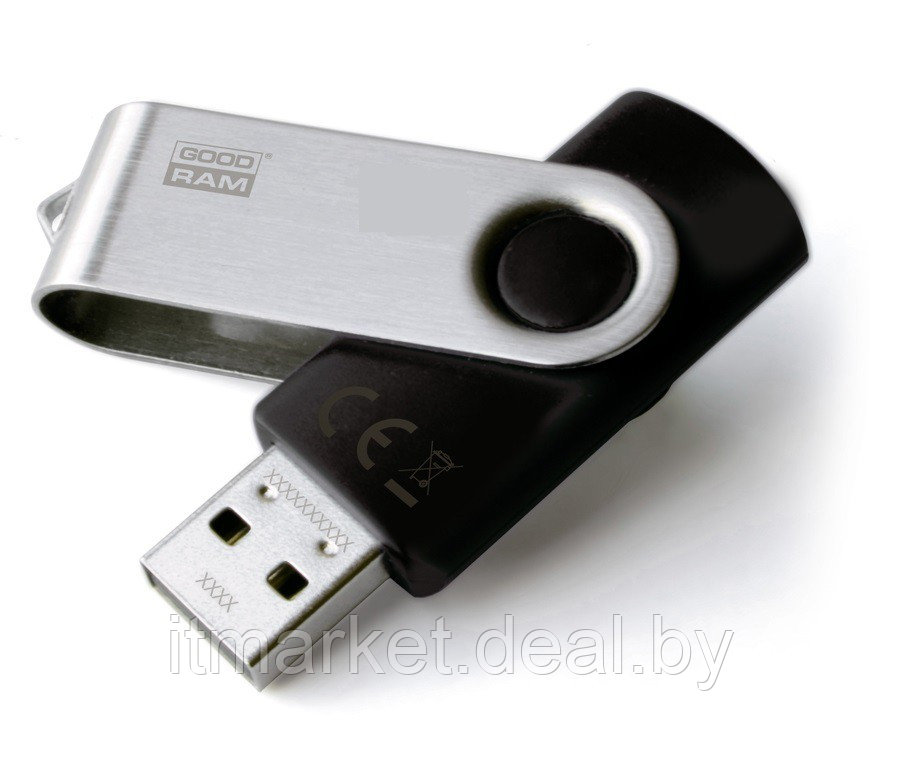 USB flash disk 16Gb Goodram UTS2 Black 16Gb (UTS2-0160K0R11) (раскладной корпус, пластик) - фото 1 - id-p208973456