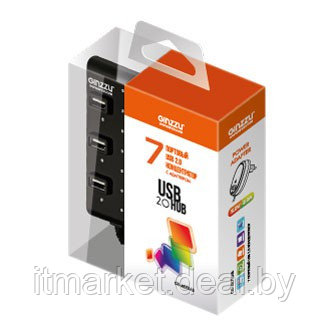 Разветвитель USB GINZZU GR-487UAB 7 port USB 2.0 + adapter - фото 3 - id-p208973465