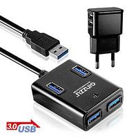 Разветвитель USB GINZZU GR-384UAB 4 port USB 3.0 + adapter