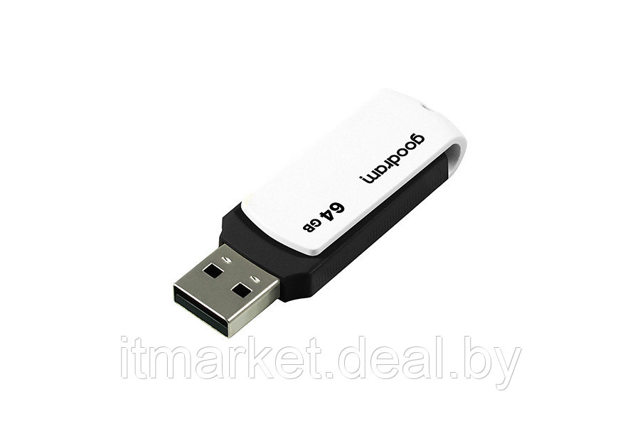 USB flash disk 64Gb Goodram UCO2 64Gb (UCO2-0640KWR11) (раскладной корпус, пластик, USB 2.0) - фото 1 - id-p208979324