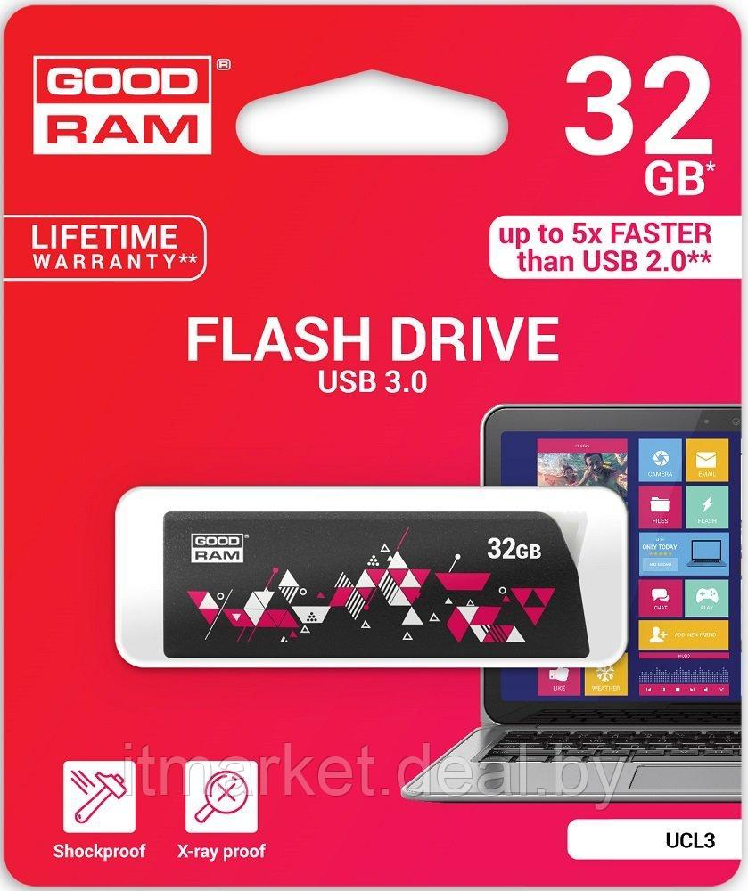 USB flash disk 32Gb Goodram UCL3 32Gb (UCL3-0320K0R11) Black (выдвижной разъем, пластик, USB 3.0) - фото 4 - id-p208979326