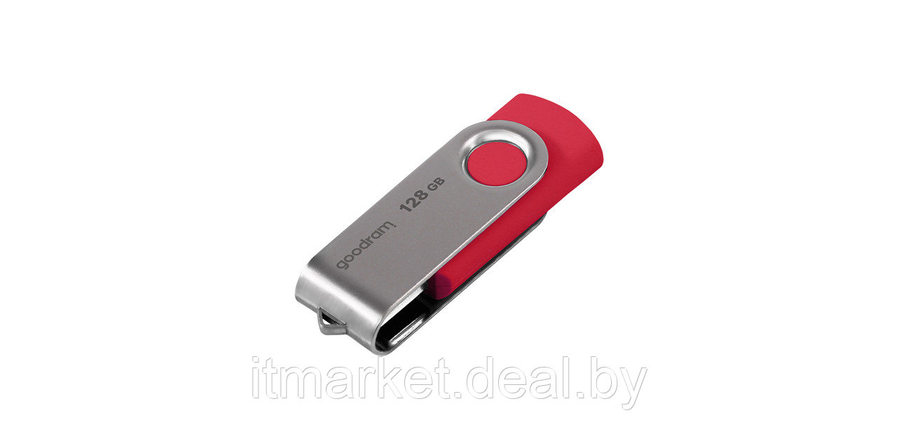 USB flash disk 128Gb Goodram UTS3 128Gb (UTS3-1280R0R11) Red (раскладной корпус, металл/пластик, USB3) - фото 1 - id-p208979327