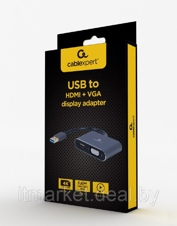 Преобразователь сигнала Cablexpert A-USB3-HDMIVGA-01 - фото 3 - id-p208990270