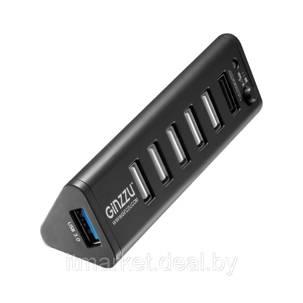 Разветвитель USB GINZZU GR-315UB (внешний, 7 портов (1xUSB3.0+6xUSB2.0)) - фото 2 - id-p208973494