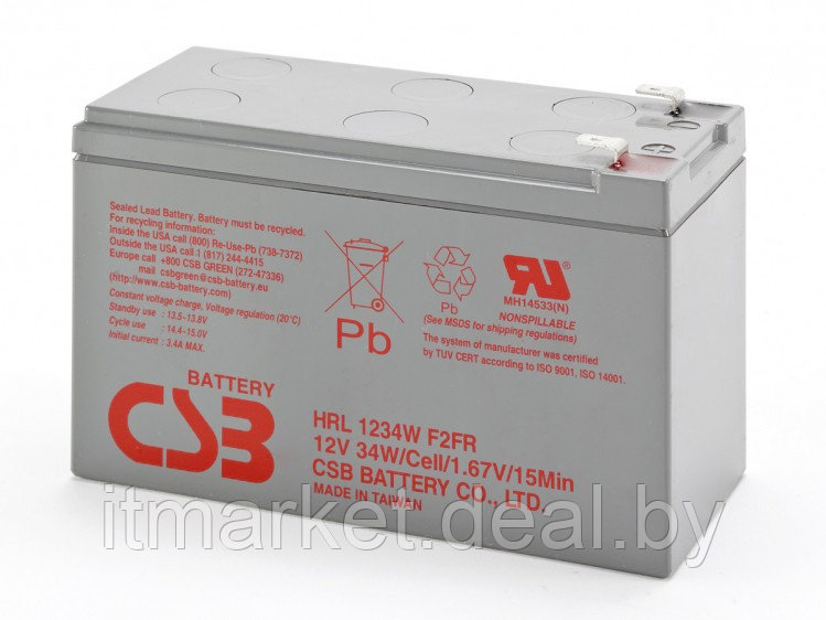 Аккумулятор для ИБП CSB HRL 1234W F2 FR (12V, 9Ah) - фото 1 - id-p208973541