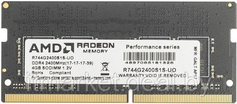 Модуль памяти 4Gb AMD R744G2400S1S-UO - фото 1 - id-p208990316