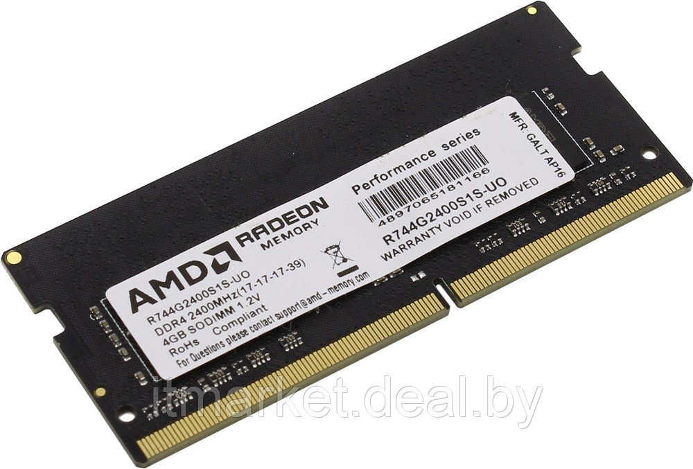 Модуль памяти 4Gb AMD R744G2400S1S-UO - фото 2 - id-p208990316