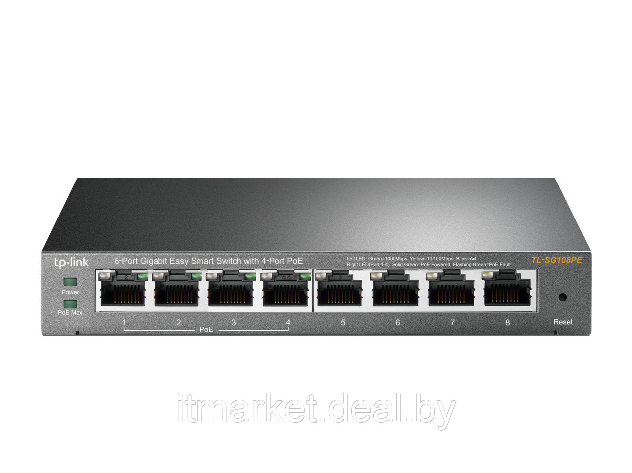 Коммутатор TP-Link TL-SG108PE (8x GLAN PoE, EasySmart) - фото 1 - id-p208973571