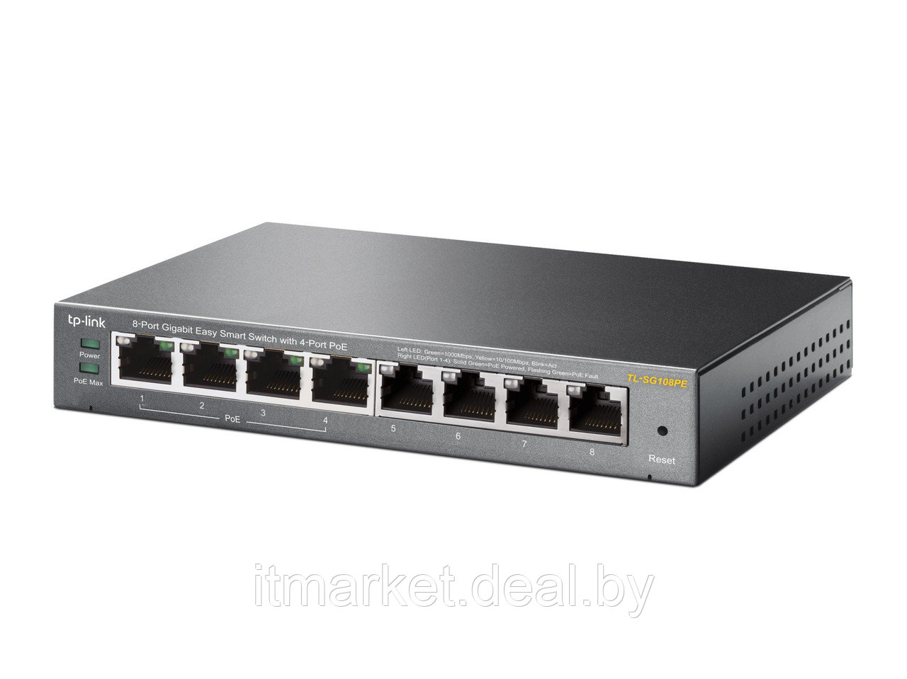 Коммутатор TP-Link TL-SG108PE (8x GLAN PoE, EasySmart) - фото 3 - id-p208973571