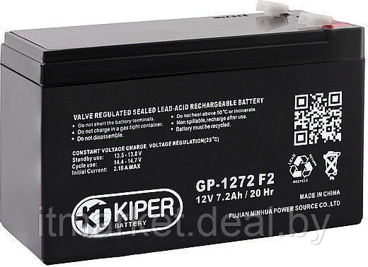 Аккумулятор для ИБП Kiper GP-1272 F2 (12V, 7.2Ah) - фото 1 - id-p208973605
