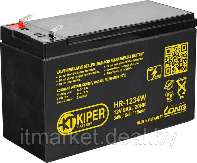 Аккумулятор для ИБП 9Ah Kiper HR-1234W F2 - фото 1 - id-p208983429