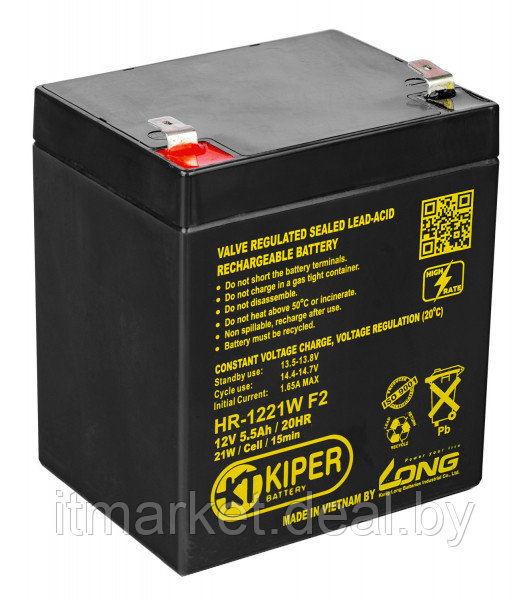 Аккумулятор для ИБП 5.5Ah Kiper HR-1221W F2 - фото 1 - id-p208983430