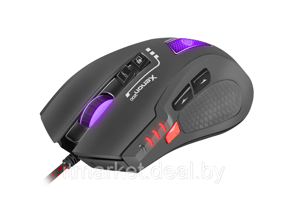 Мышь Genesis Xenon 200 NMG-0880 Black (3000dpi, 8 кнопок, Soft touch, USB, подсветка) - фото 2 - id-p208973645