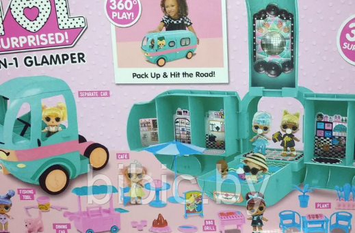 Детский игрушечный Автобус ЛОЛ Глемпер LOL glamper, игровой кукольный автобус для девочек c 35+ сюрпризами - фото 4 - id-p208993176