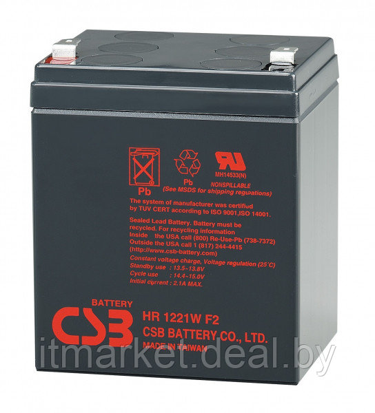 Аккумулятор для ИБП 5Ah CSB HR 1221W F2 - фото 2 - id-p208983442