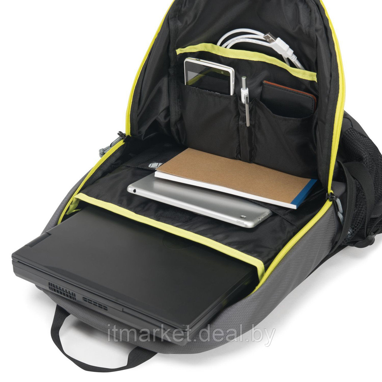 Рюкзак для ноутбука Dicota Power Kit Premium (w/Power bank 2600) Grey (D31121) - фото 3 - id-p208973659