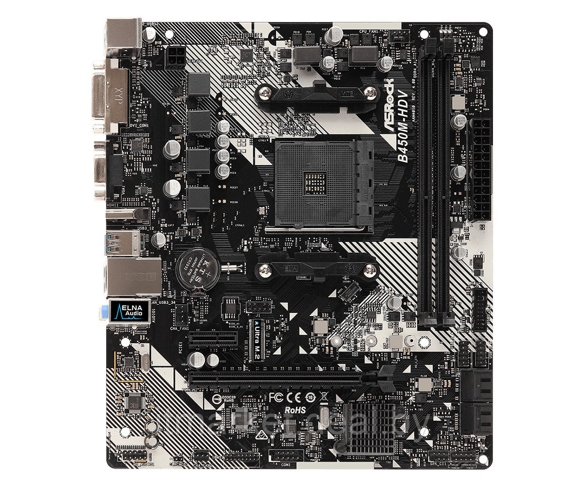 Материнская плата AsRock B450M-HDV R4.0 (Socket AM4) - фото 2 - id-p208976572