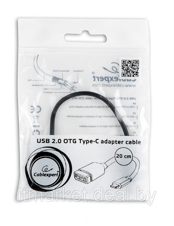 Кабель OTG Cablexpert A-OTG-CMAF2-01 (USB2.0 (розетка) - USB Type-C (вилка)) - фото 2 - id-p208973731