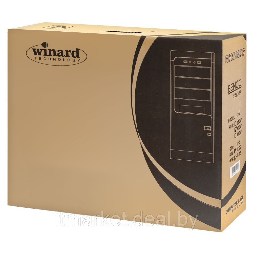 Корпус Winard 1570 300W Black (Minitower, mITX/mATX, 2xUSB2.0) - фото 6 - id-p208977590