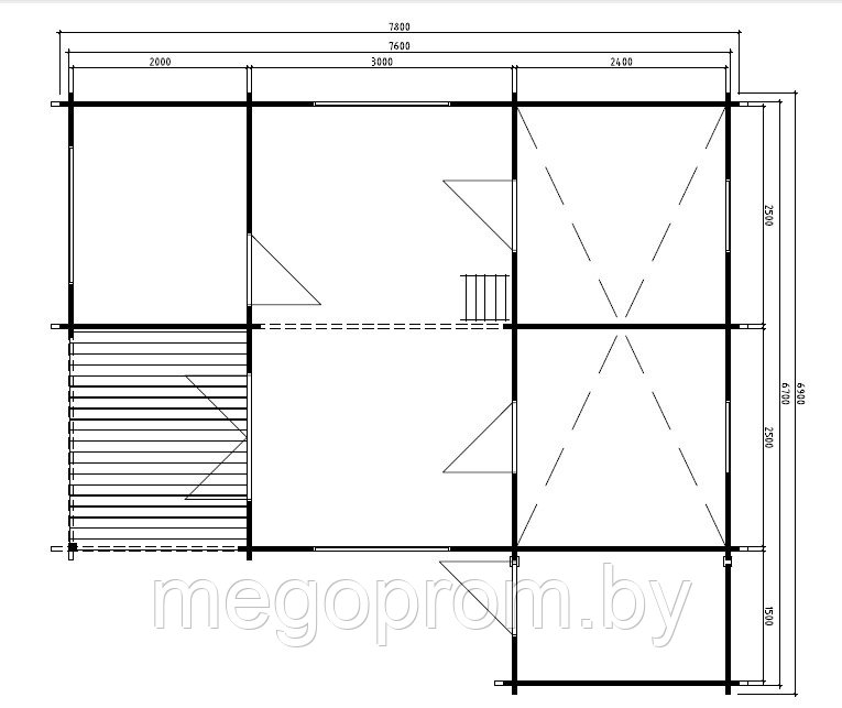 Дачный домик 35m² / 6,9 x 7,8 m / 110*140mm - фото 2 - id-p29648760