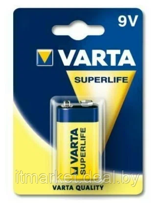 Батарейка Varta 6F22 4922/ 9V "Крона" Alkaline /1шт в блистере - фото 1 - id-p208981645