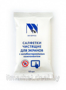 Антибактериальные салфетки для экранов NV Print (NVO-03-003) 153х129 мм,15шт - фото 1 - id-p208981676