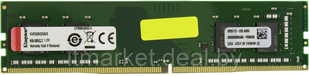 Модуль памяти 8Gb Kingston ValueRAM (KVR32N22S6/8) - фото 1 - id-p208981699