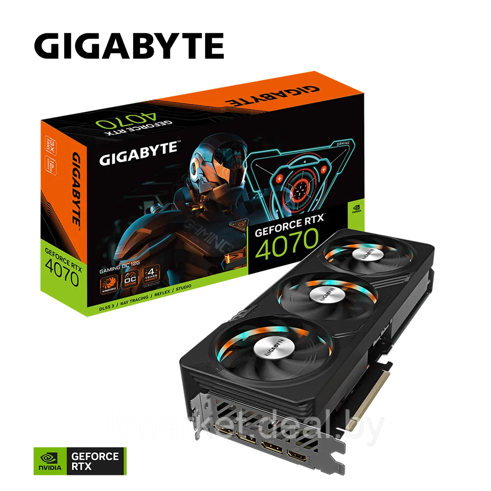 Видеокарта Gigabyte RTX 4070 Gaming OC 12G (GV-N4070GAMING OC-12GD) - фото 1 - id-p208992715