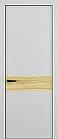Квалитет К6 Вставка Дуб натуральный 800*2000 Матовый Серый ALU Черная зпп Eclipse под 2 петли