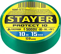 STAYER Protect-10 15 мм х 10 м красная не поддерживает горение, Изоляционная лента пвх, PROFESSIONAL (12291-R)