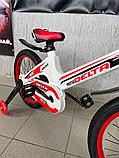 Детский велосипед Delta Prestige 18"+ шлем 2020 (белый/красный/черный) с матовой магниевой рамой и обычными, фото 5