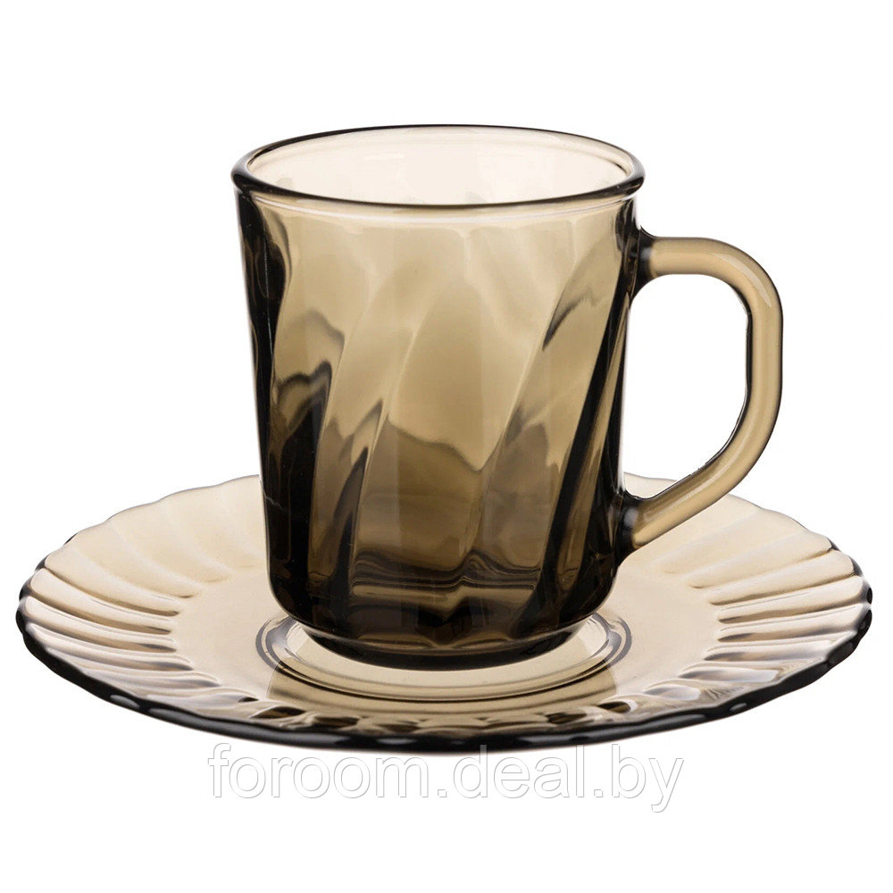 Набор чайный на 6 персон (12пр.): 6 чашек, 6 блюдец Glass Ink Elica 62099 - фото 2 - id-p209009308