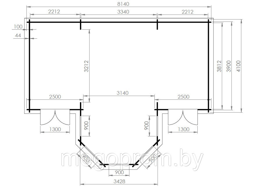 Дачный домик 36m² / 8,1 x 6,5 m - фото 2 - id-p29648762