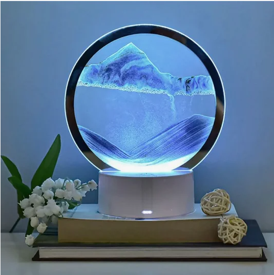Лампа- ночник "Зыбучий песок" с 3D эффектом Desk Lamp (RGB -подсветка, 7 цветов) / Песочная картина - фото 3 - id-p209020253