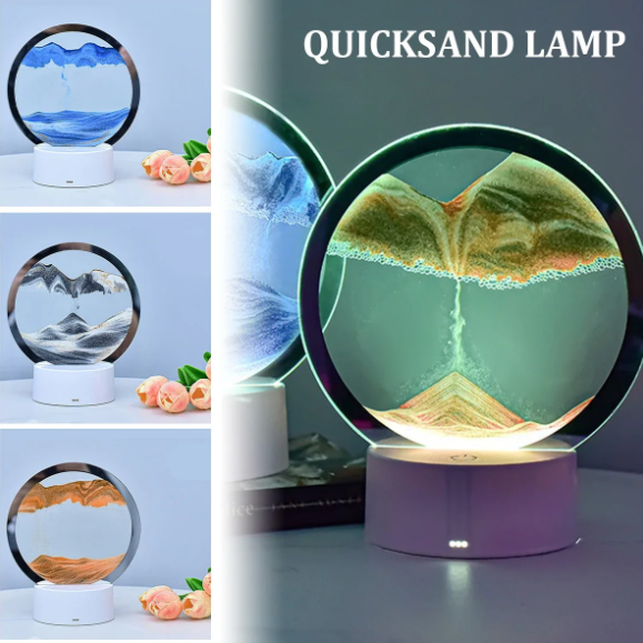 Лампа- ночник "Зыбучий песок" с 3D эффектом Desk Lamp (RGB -подсветка, 7 цветов) / Песочная картина - фото 5 - id-p209020253