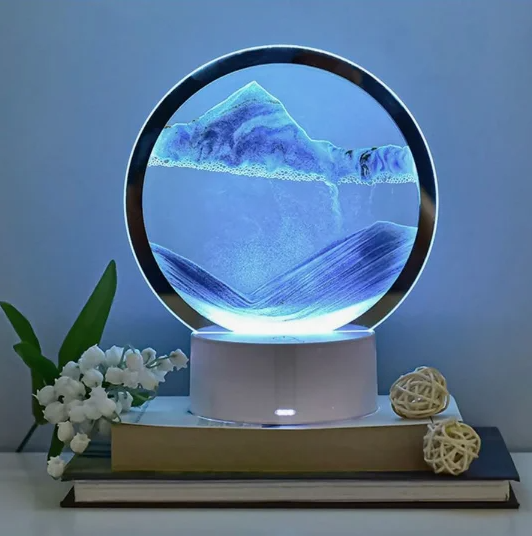 Лампа- ночник "Зыбучий песок" с 3D эффектом Desk Lamp (RGB -подсветка, 7 цветов) / Песочная картина - фото 6 - id-p209020253